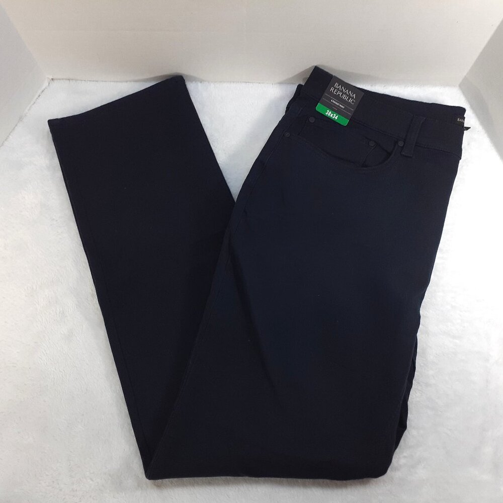 Banana Republic Pants Mens 38x34 5 Pocket Comfort Stretch Flat Front Black NWT